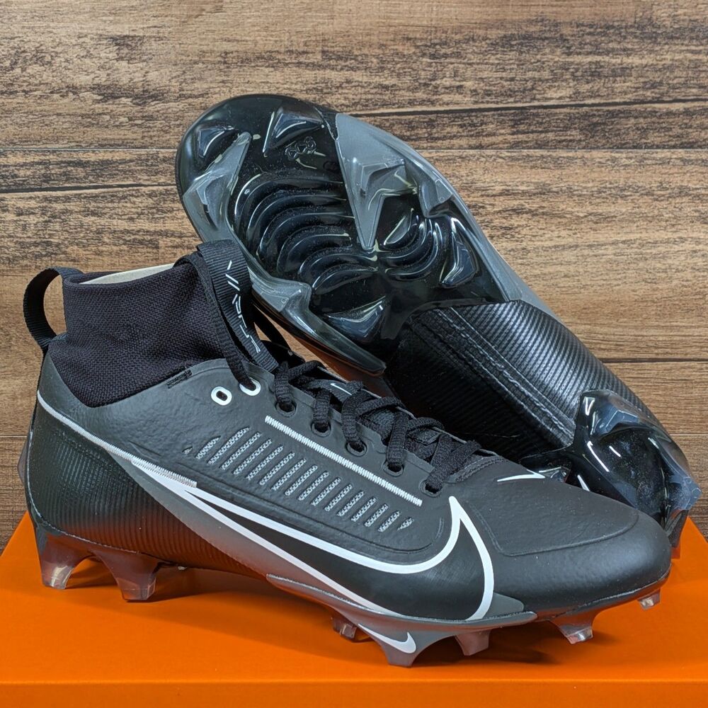Nike Vapor Edge Pro 360 2 Men's 10.5 Black White Grey Football Cleats DA5456-010